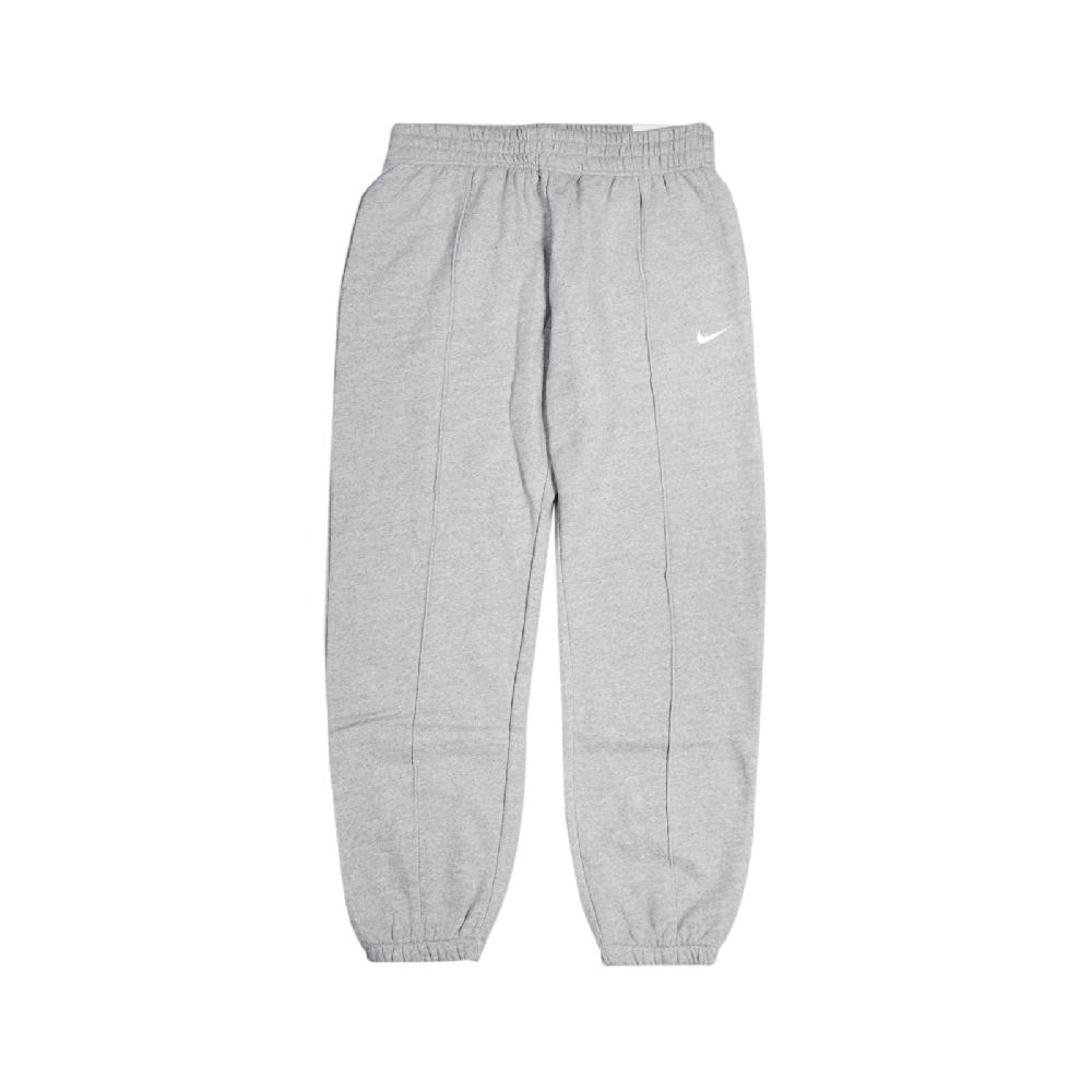 Nike 長褲 Essential Fleece Pants 女款 內刷毛 寬鬆 鬆緊帶褲頭 縮口 穿搭 灰 白 BV4090-063