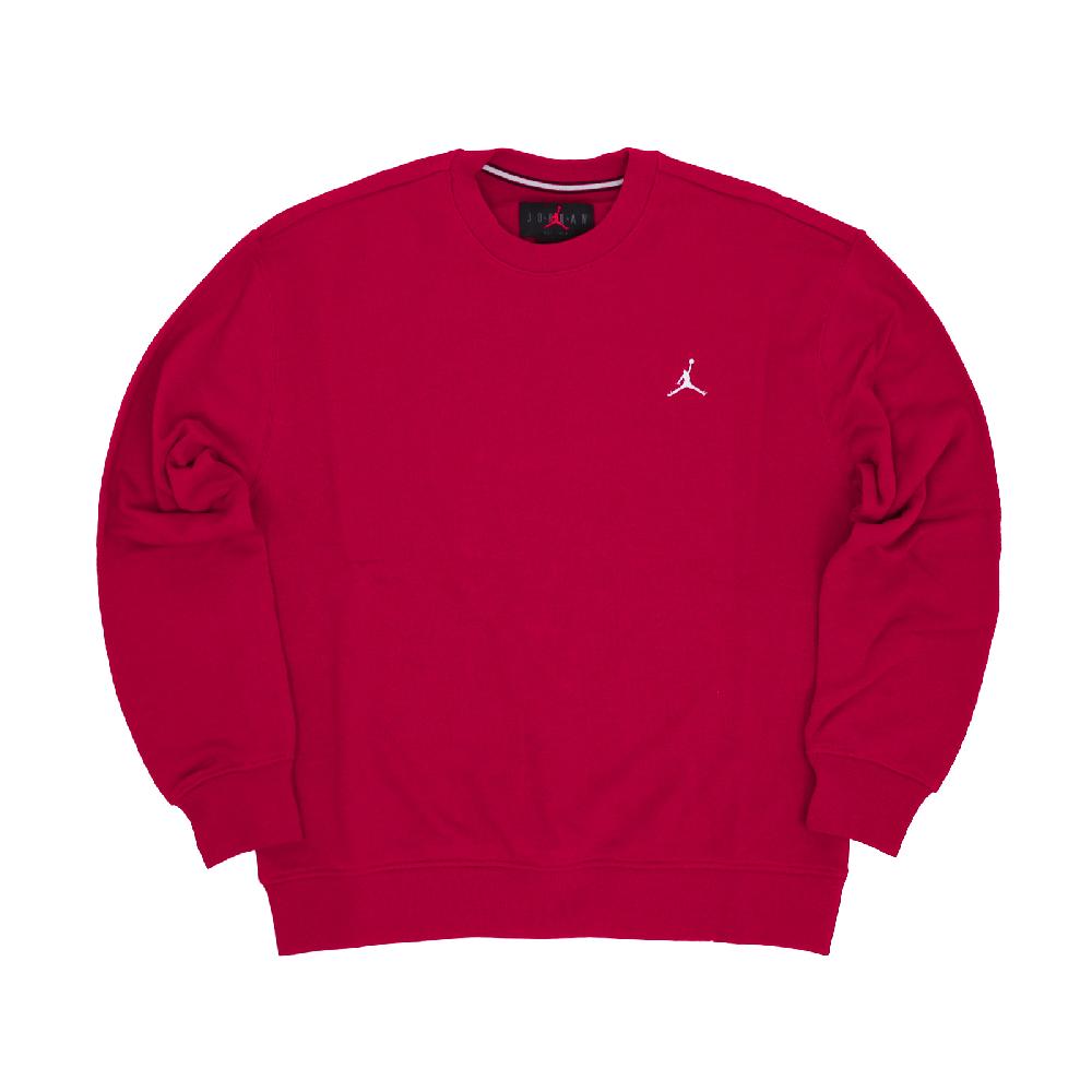 Nike 耐吉 長袖上衣 Jordan Essentials 男款 紅 白 毛圈布 刺繡LOGO 寬鬆 喬丹 大學T FQ1865-687