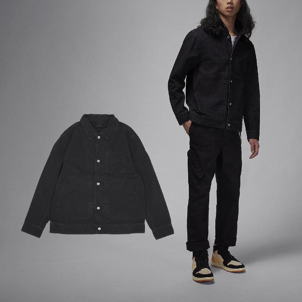 Nike 耐吉 外套 Jordan Essentials Chicago 男款 黑 水洗 做舊 襯衫 工裝 夾克 FN4528-010