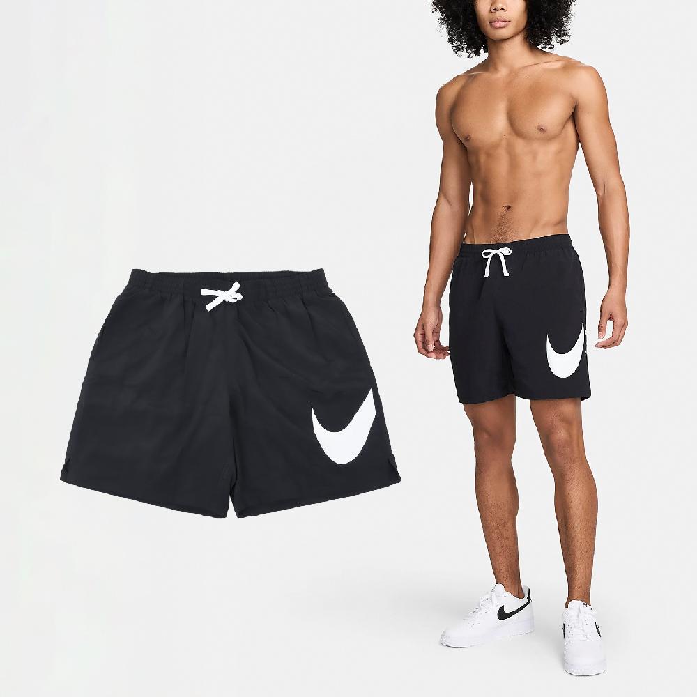 Nike 耐吉 短褲 Swim 7" Volley Shorts 男款 黑 白 海灘褲 7吋 透氣 速乾 開衩 褲子 NESSE506-001