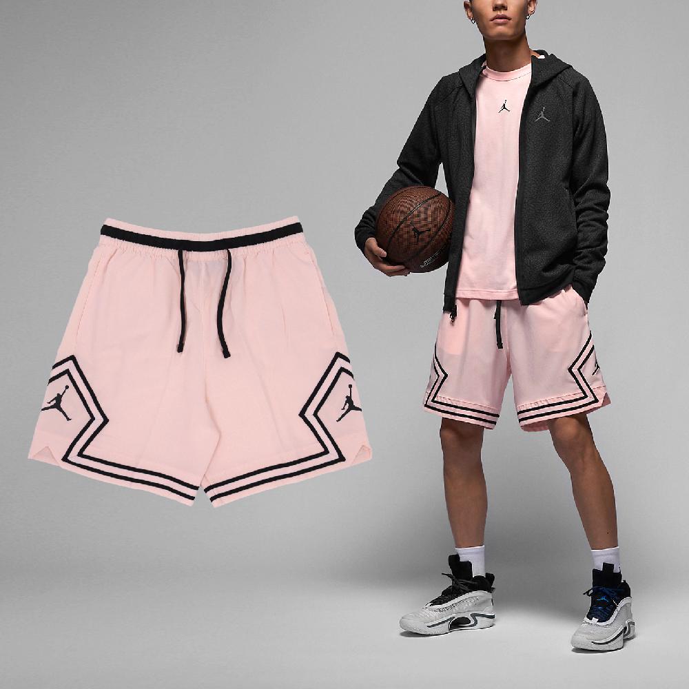Nike 耐吉 短褲 JordanSport Woven Diamond 男款 粉 黑 速乾 籃球 運動 球褲 FB7581-622
