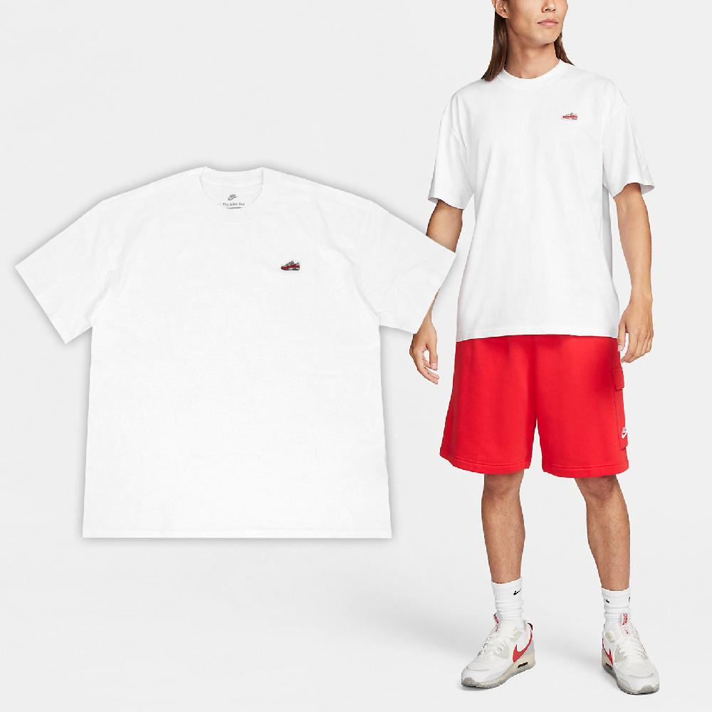 Nike 耐吉 短袖 NSW Tee 男款 白 紅 落肩 寬鬆 純棉 刺繡 棉T FQ3763-100