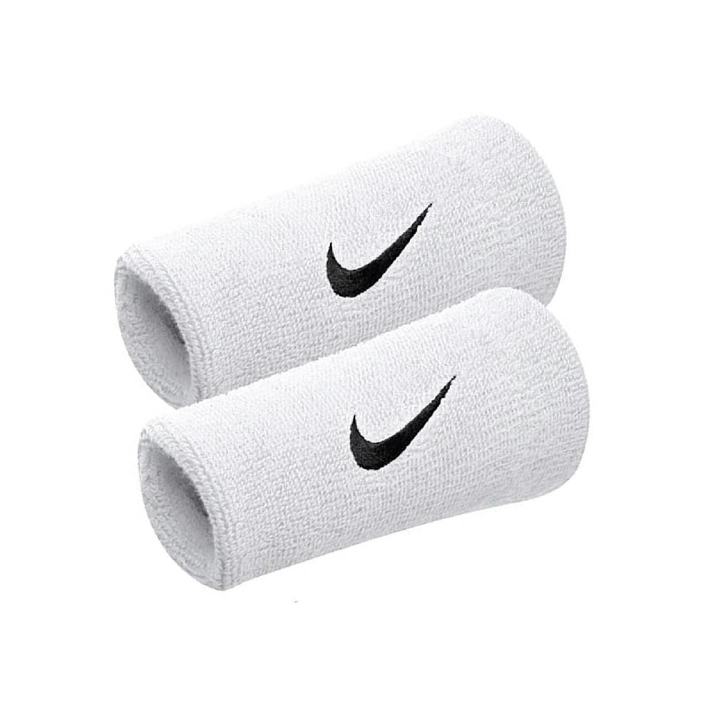 Nike 耐吉 護腕 Swoosh Doublewide Wristbands 白 黑 棉質 吸汗 運動 訓練 護具 NNN0510-1OS