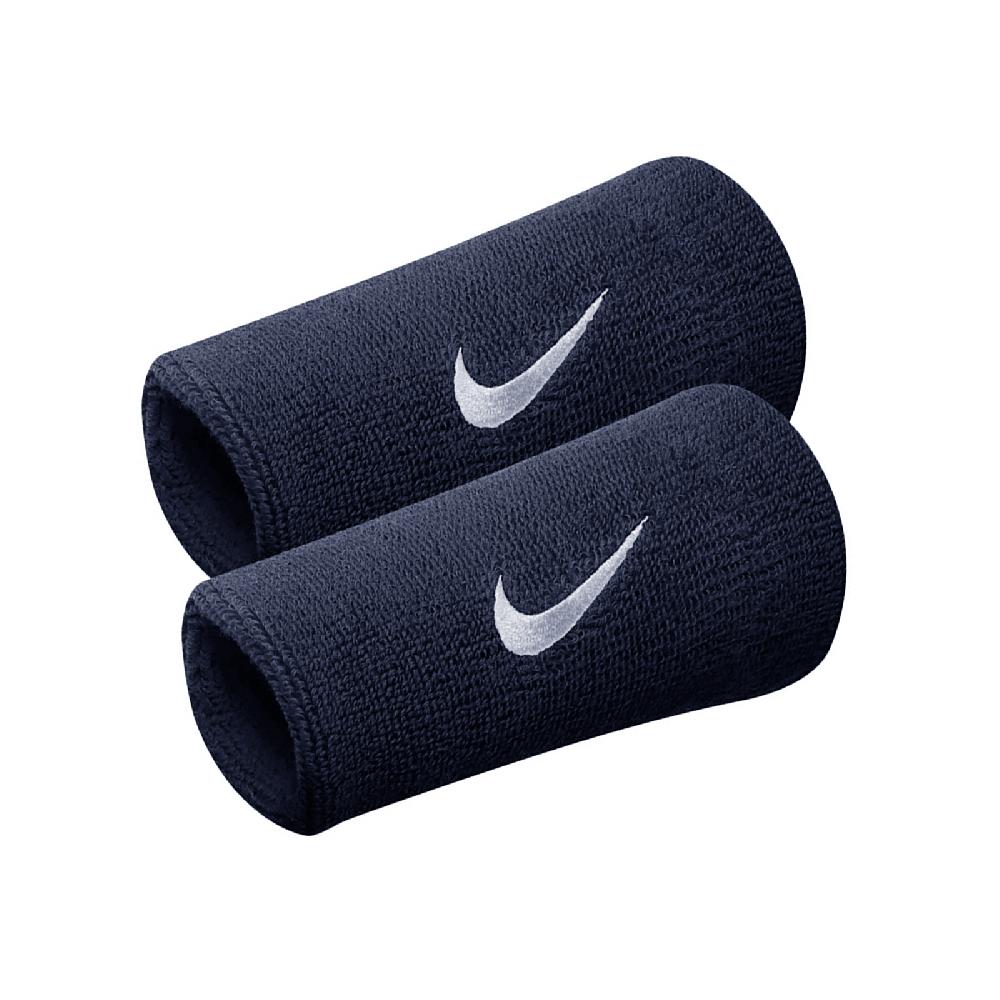 Nike 耐吉 護腕 Swoosh Doublewide Wristbands 藍 白 棉質 吸汗 運動 訓練 護具 NNN0541-6OS
