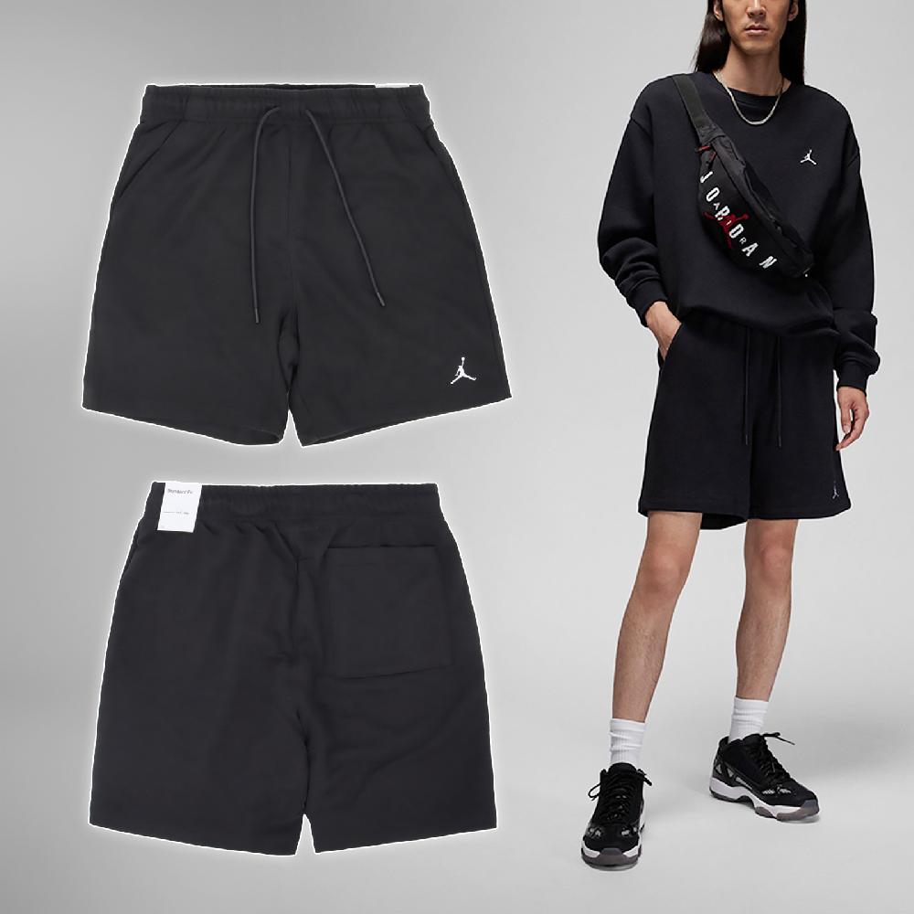 Nike 耐吉 短褲 Jordan Essentials Shorts 男款 黑 白 毛圈布 抽繩 棉褲 褲子 FQ4535-010
