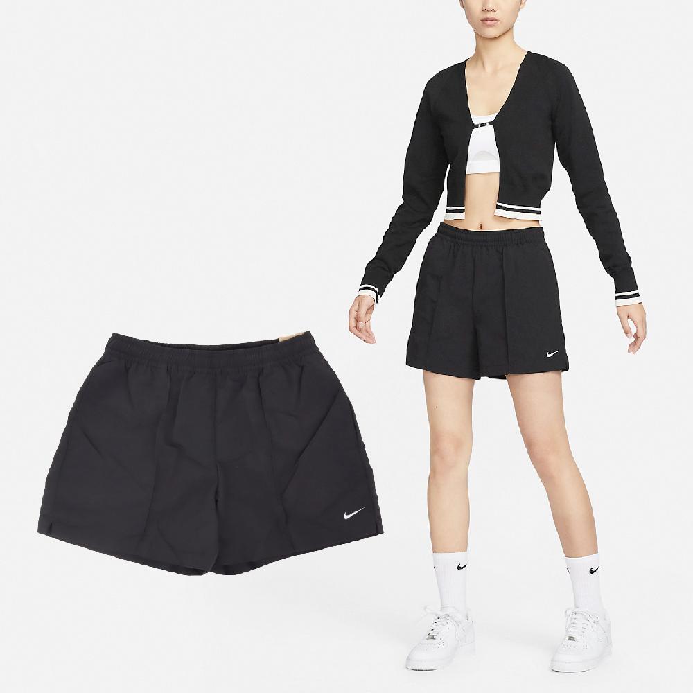 Nike 耐吉 短褲 NSW Everything Shorts 女款 黑 白 中腰 抽繩 運動褲 褲子 FV6623-010