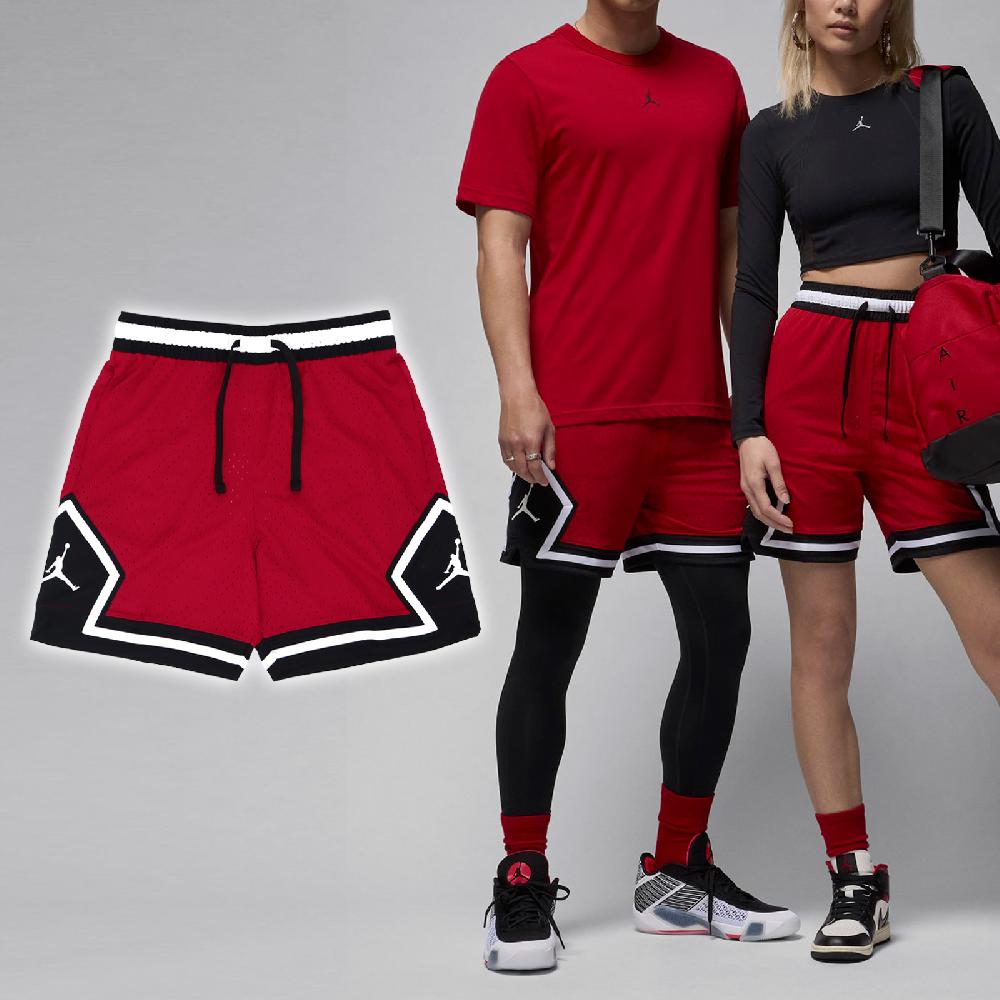 Nike 耐吉 短褲 Jordan Diamond Shorts 男款 紅 黑 速乾 透氣 籃球 運動 球褲 運動褲 DX1488-687