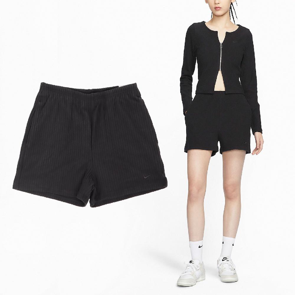 Nike 耐吉 短褲 NSW Chill Knit Shorts 女款 黑 針織 高腰 3吋 運動褲 褲子 FN3675-010
