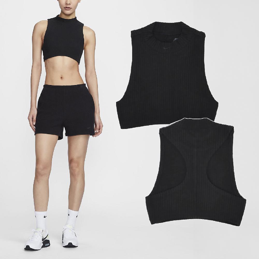 Nike 耐吉 背心 NSW Chill Knit Tank Top 女款 黑 針織 彈性 無袖上衣 FN3678-010