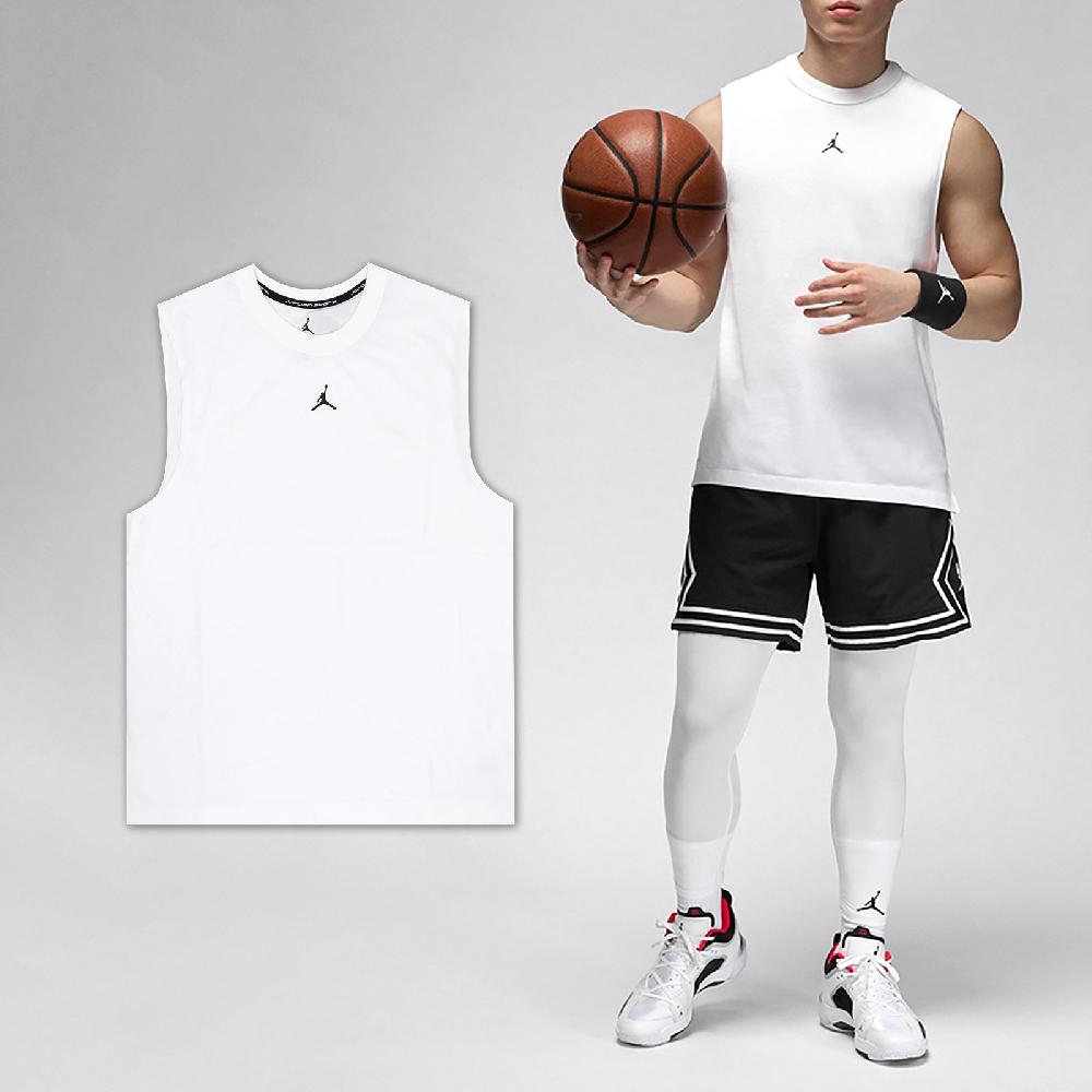 Nike 耐吉 背心 Jordan Sport 男款 白 黑 無袖 喬丹 運動 上衣 Dri-FIT 開衩 FN5857-100