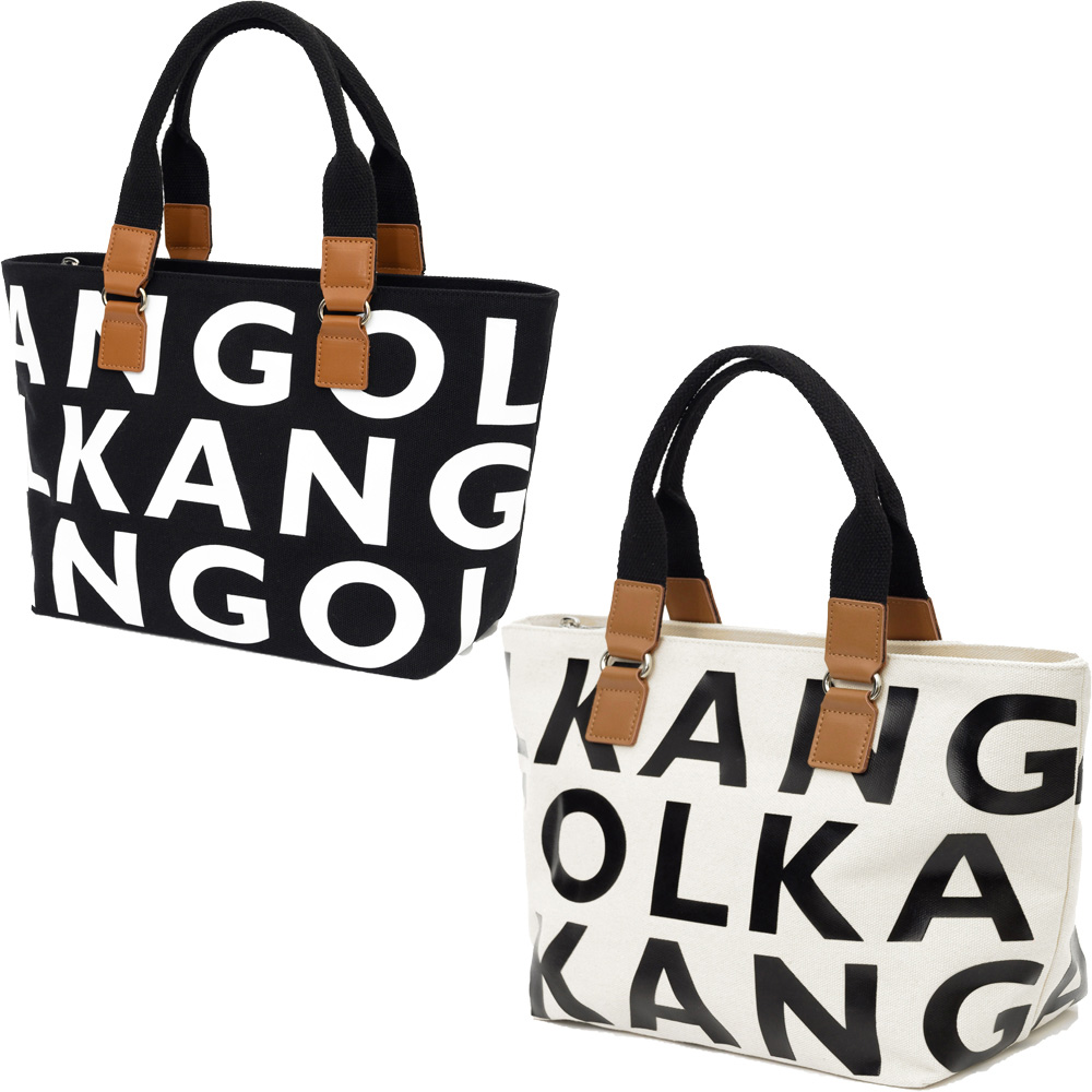 KANGOL 側背包 手提包 帆布包 大英文滿版LOGO 米白 黑 二色 包包 62251715-