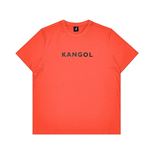 KANGOL 短袖 短T 橘紅 黑LOGO 中性 男女 6225102450