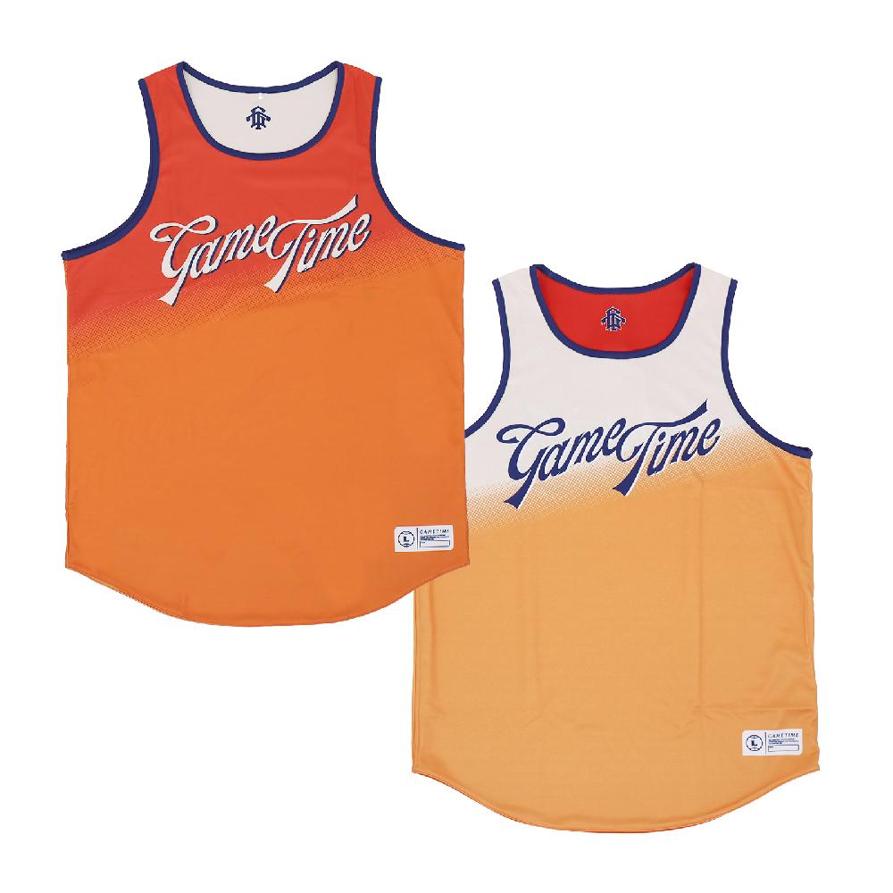 Gametime 球衣 Summer Jersey 男款 橘 漸層 雙面穿 無袖 籃球 GT059OR