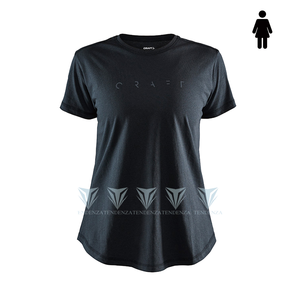 【瑞典CRAFT】簡約LOGO短袖T恤(女) - 19707739 黑