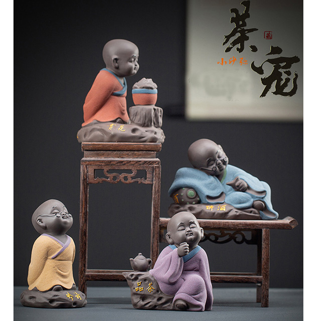 【原藝坊】紫沙陶瓷 愜意生活系列 小沙彌茶寵 套組