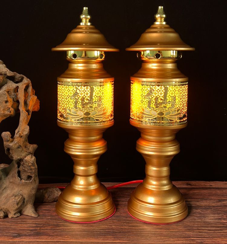 供奉仙堂家用插電一對led蓮花燈【佛供燈/心經佛/長明燈/神明燈/供奉燈/佛臺】