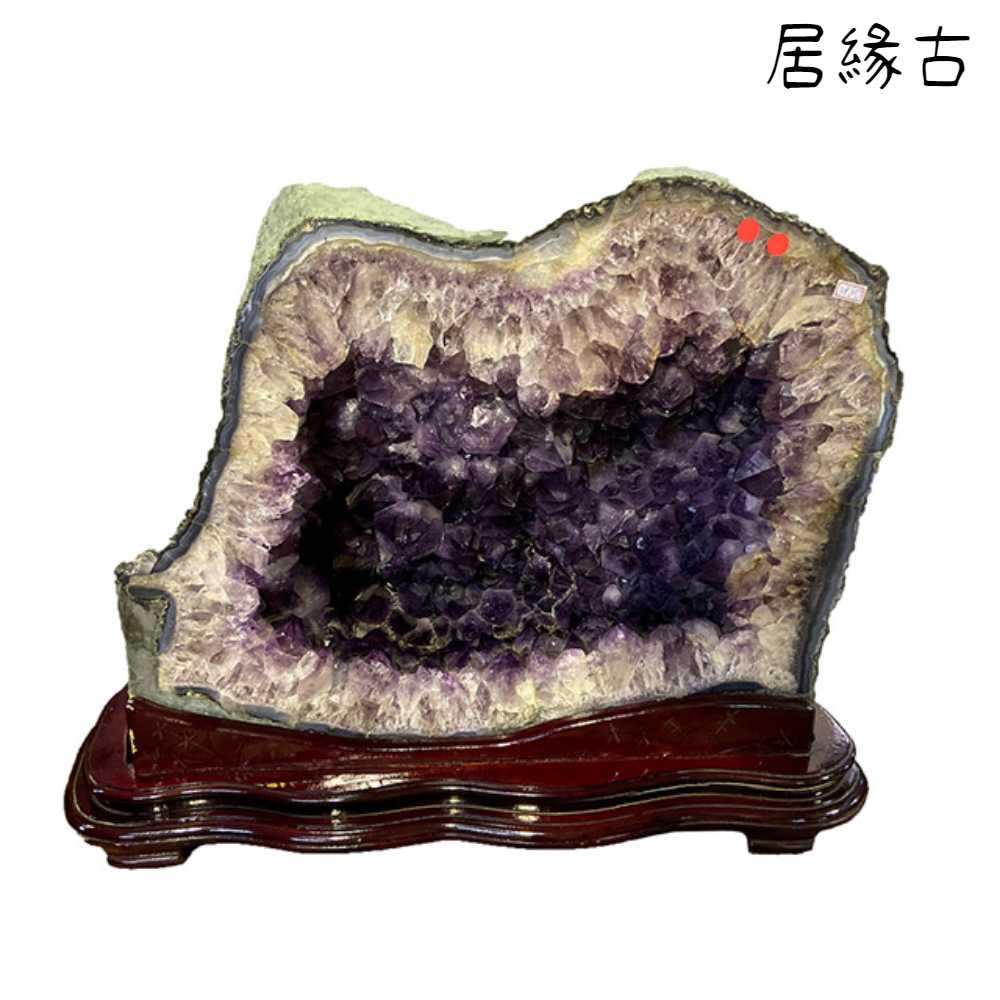 古緣居 巴西天然紫水晶洞 +實木底座(88公斤)