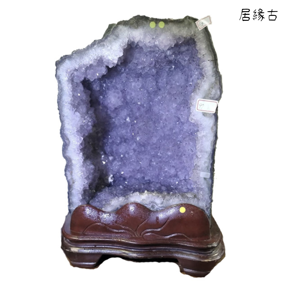 【古緣居】 巴西天然紫水晶洞 +實木底座(23公斤)