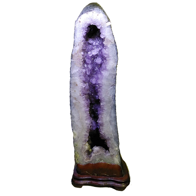 古緣居 巴西天然紫水晶洞 +實木底座(42.3公斤)