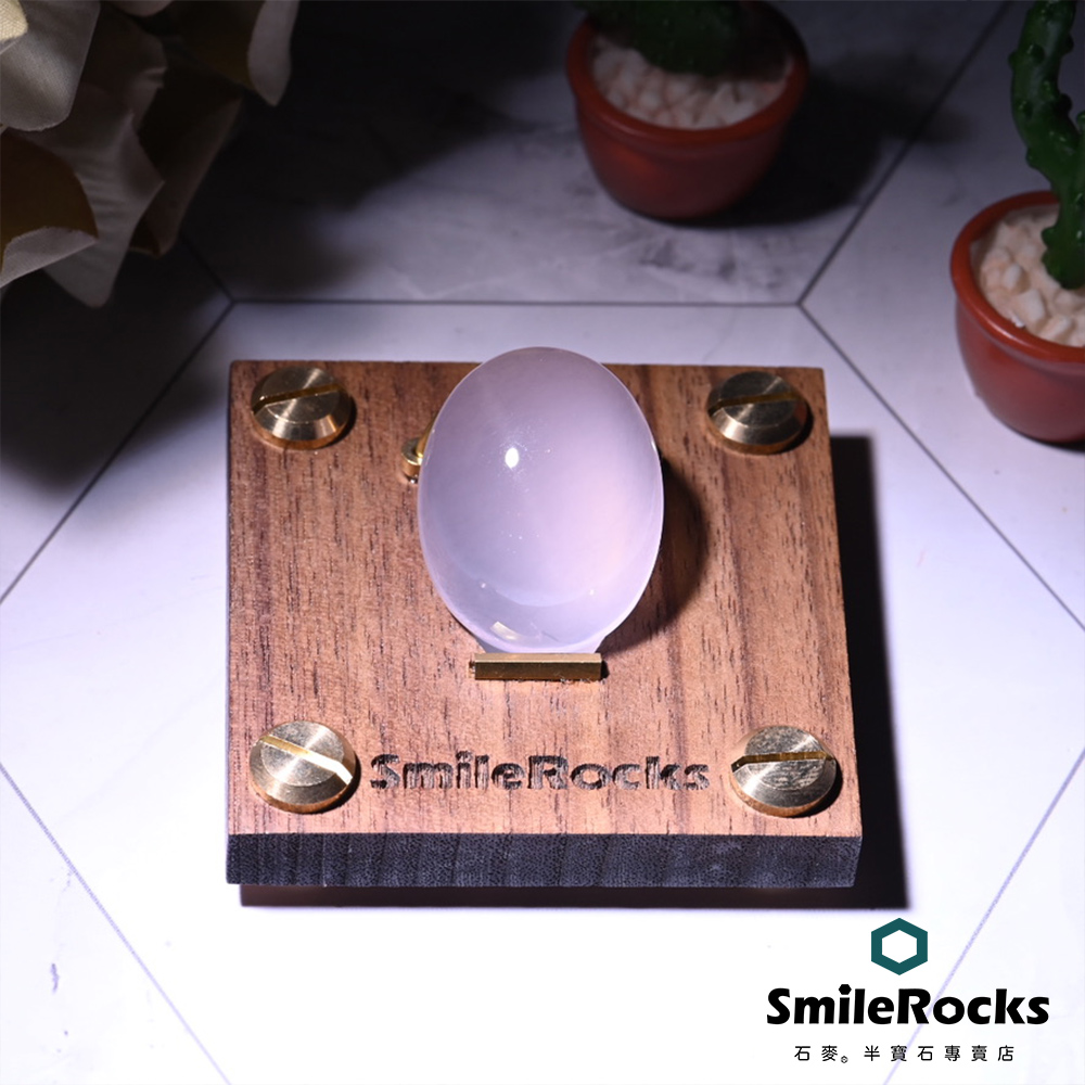 SmileRocks 石麥 蛋面形星光粉晶 3.0x2.4x1.3cm No.041970111