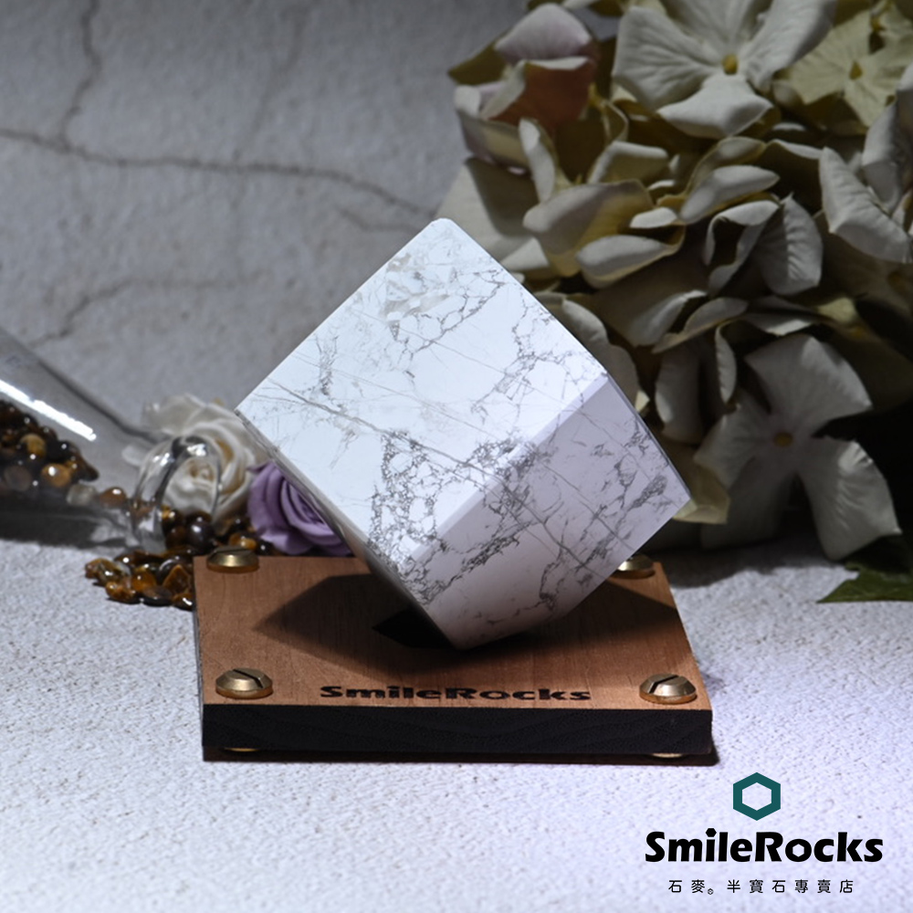 SmileRocks 石麥 白紋石方塊 5.3x5.2x5.1cm No.090280209