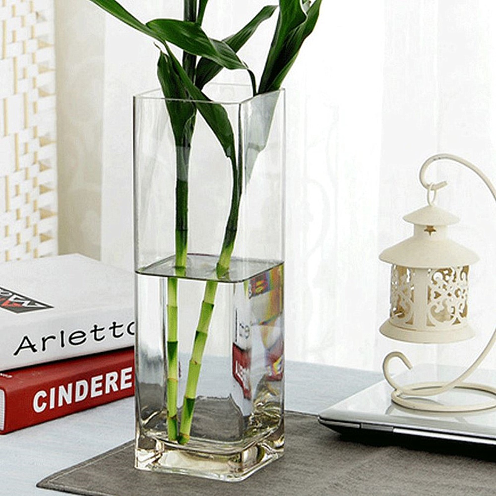 方形透明玻璃花瓶花器口徑8CM高20CM(0820)