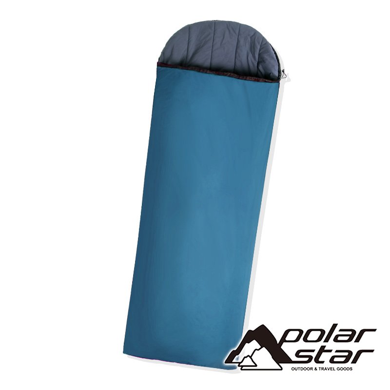 【PolarStar】加大舒適睡袋『藍綠/黑』P21720 露營.登山.戶外.度假打工.背包客.自助旅行.居家.臺灣製
