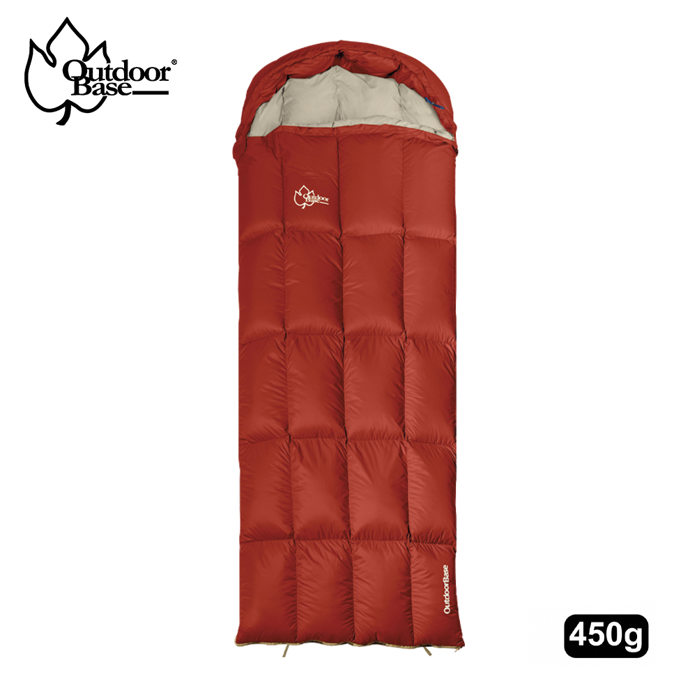 【Outdoorbase】羽絨睡袋450g -灰/卡其