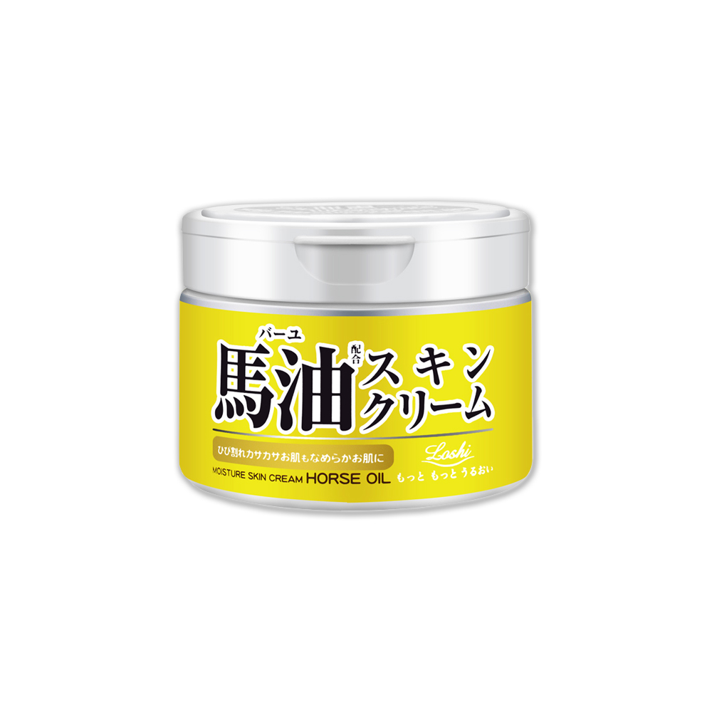日本LOSHI-馬油植萃水潤保濕軟化角質全身保養護膚霜220g/罐(修護肌膚萬用乳霜,多效潤膚面霜)