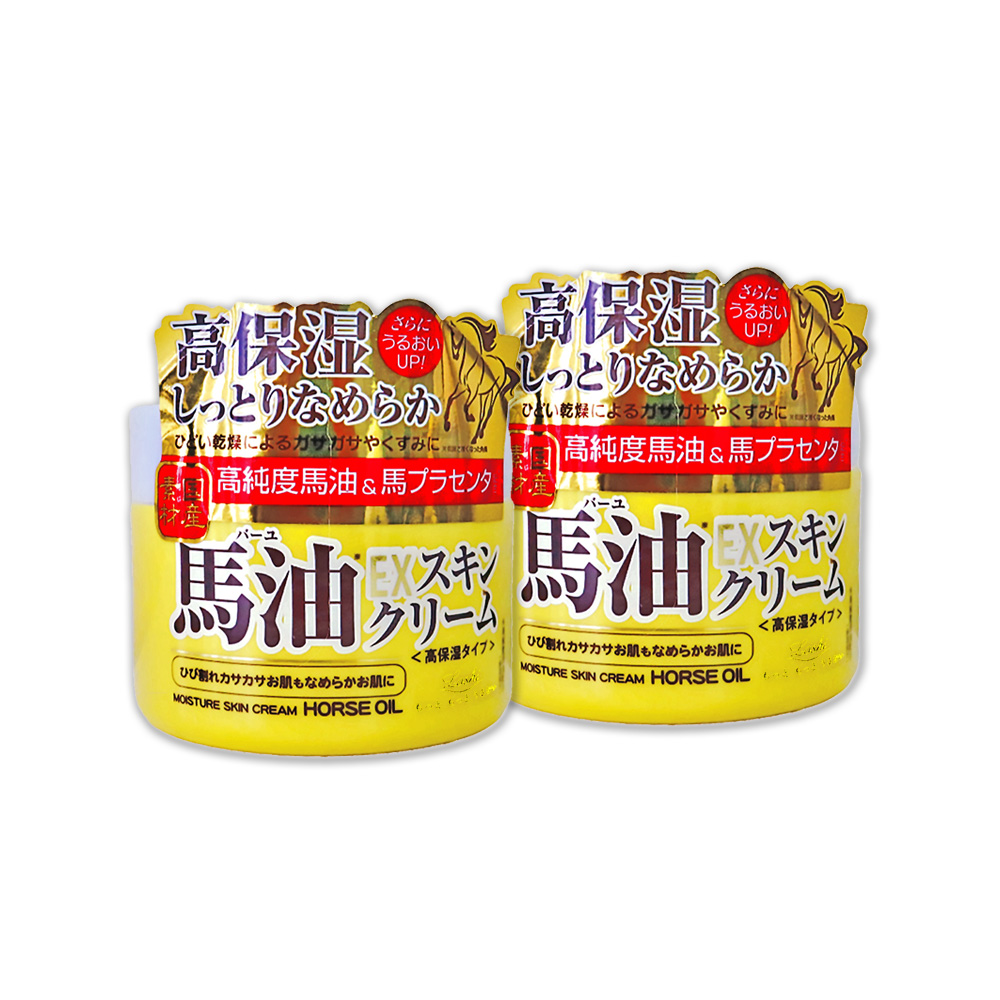 (2罐超值組)日本LOSHI-高純度馬油EX加強版馬胎盤素緊緻修護全身保養高保濕乳霜100g/罐