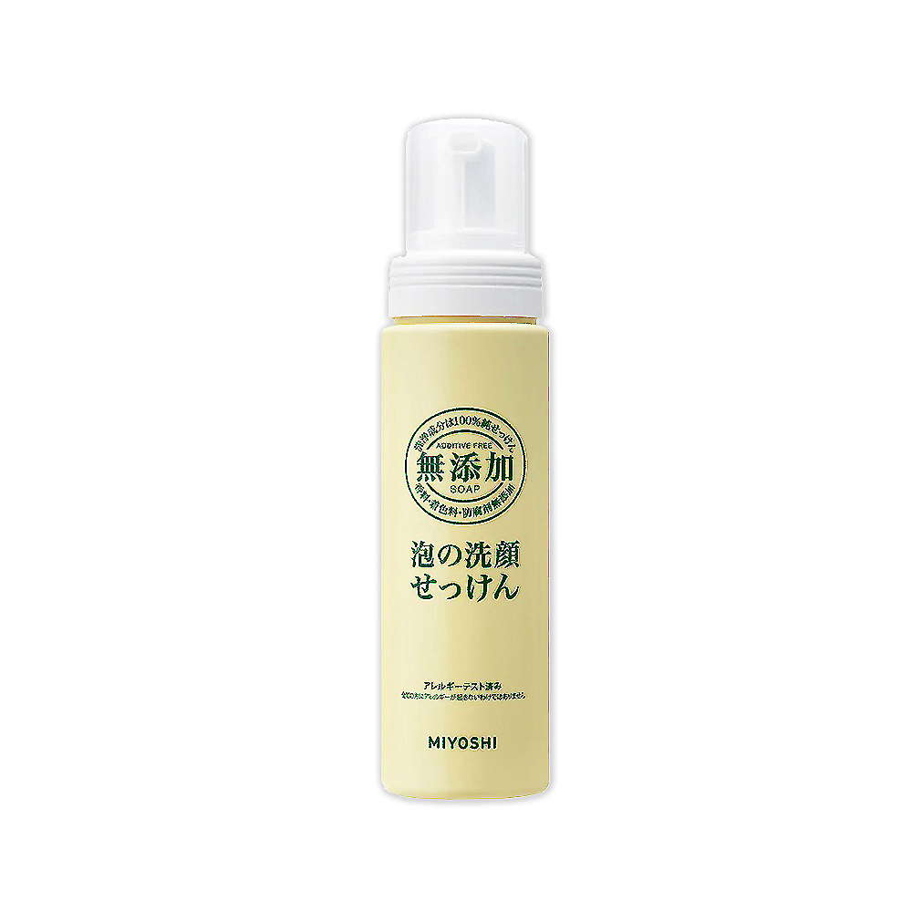 日本MIYOSHI無添加-純皂溫和保濕潔顏慕絲泡沫洗顏乳200ml/按壓瓶