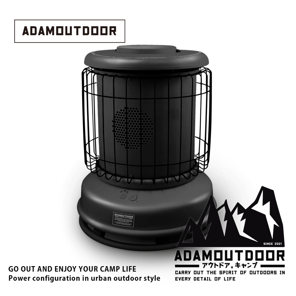 ADAMOUTDOOR經典風格雙功率陶瓷電暖器(ADEH-PTC6012)黑