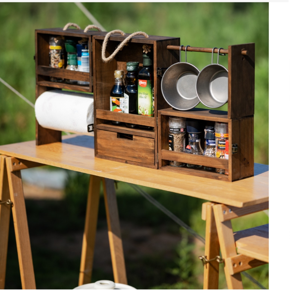 May Shop 【111111123】挪客分體多層調料櫃便攜戶外露營野餐燒烤用品調料盒