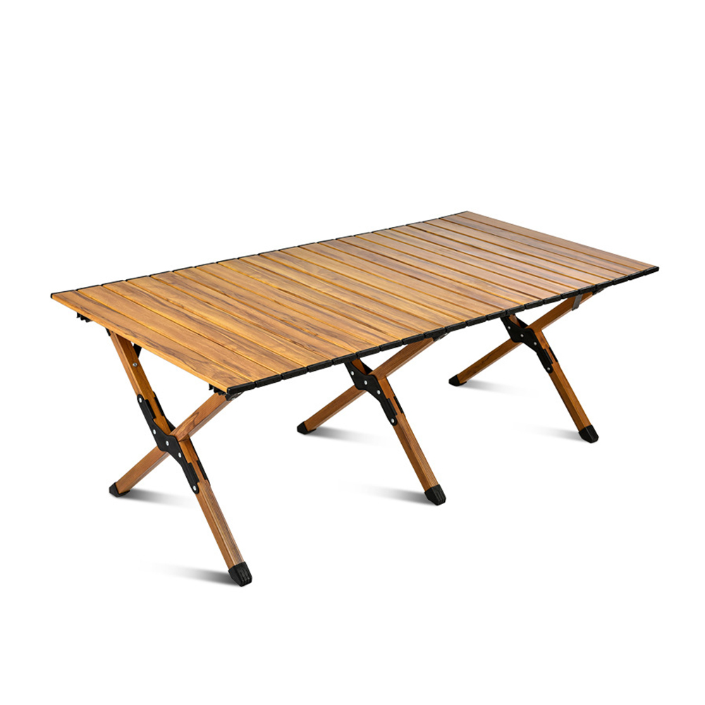【愛而富L&R】輕量木紋蛋捲桌 折疊桌120cm