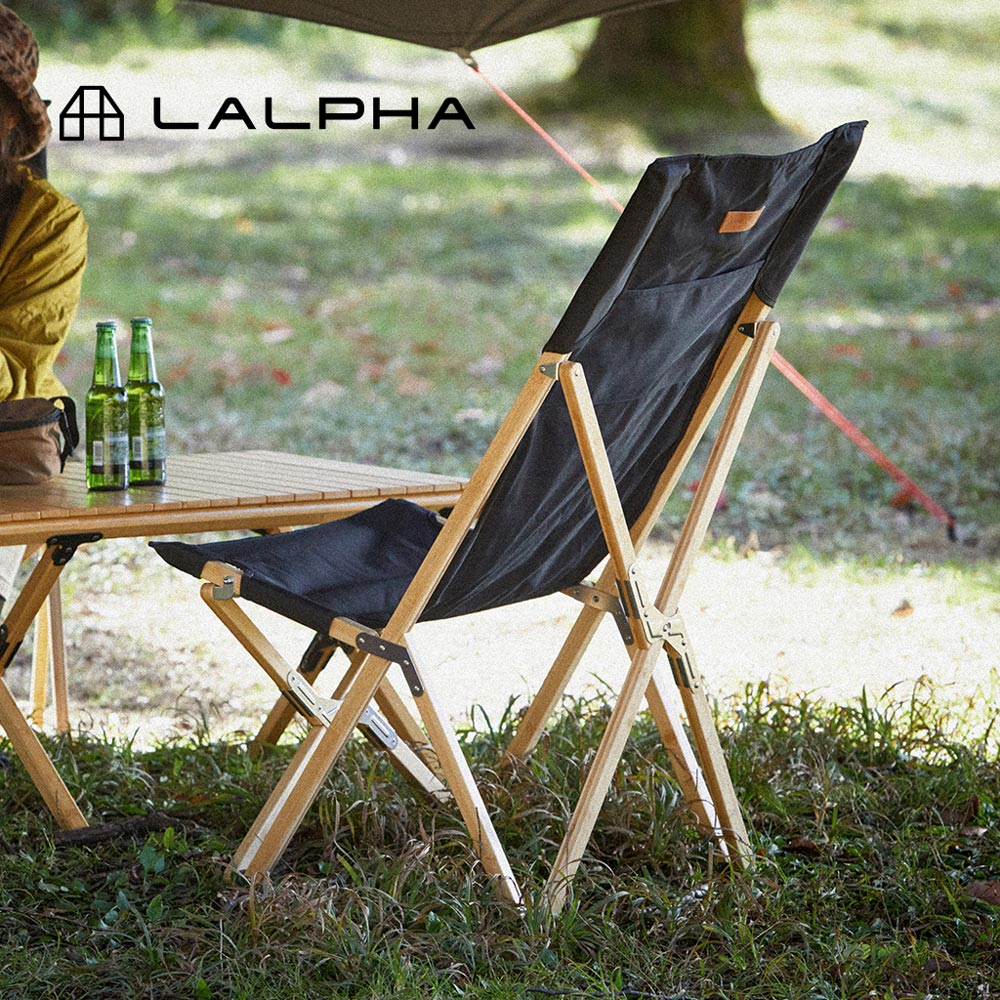 【日本LALPHA】戶外露營便攜摺疊式高背休閒椅(附收納袋)