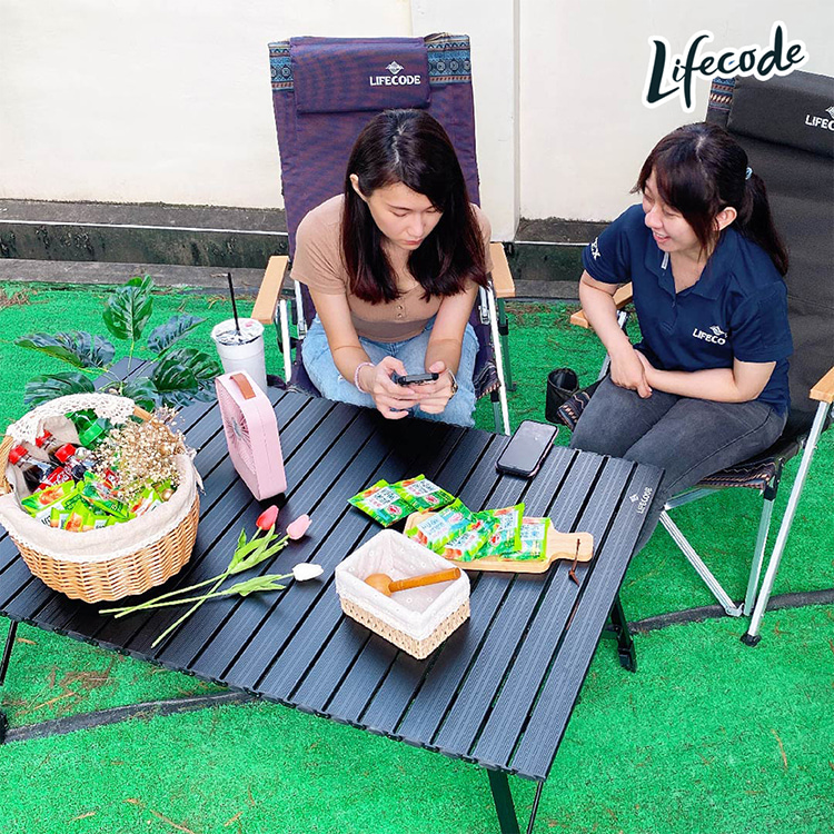 LIFECODE 爵士可調段鋁合金蛋捲桌/折疊桌(120x70cm)-2色可選