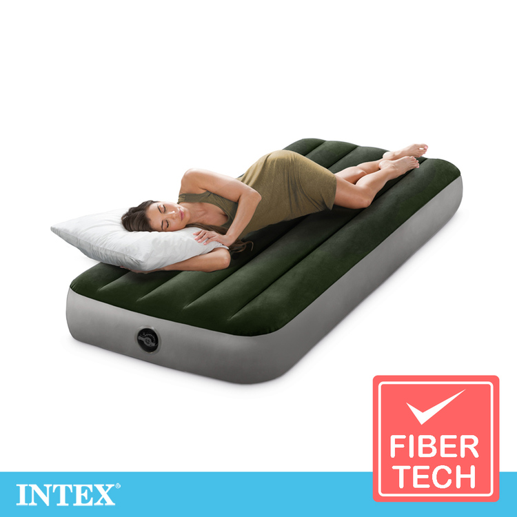 INTEX經典單人型充氣床(綠絨)-寬76cm(64106)