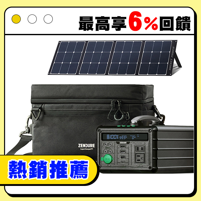 【Zendure】1000W 小坦克戶外行動電源站+太陽能板+戶外收納包(全配組)