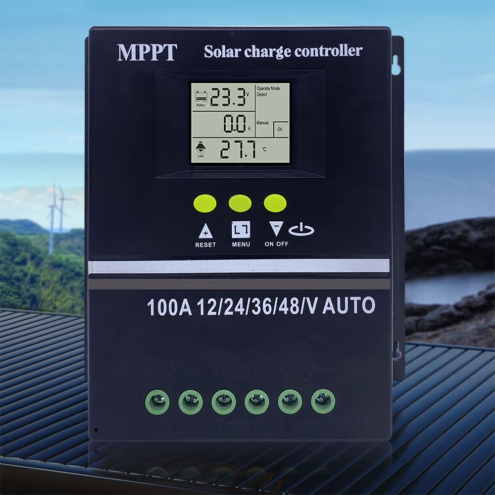 MPPT太陽能控制器12V/24V/36V/48V蓄電池自我調整太陽能板發電控制器-100A