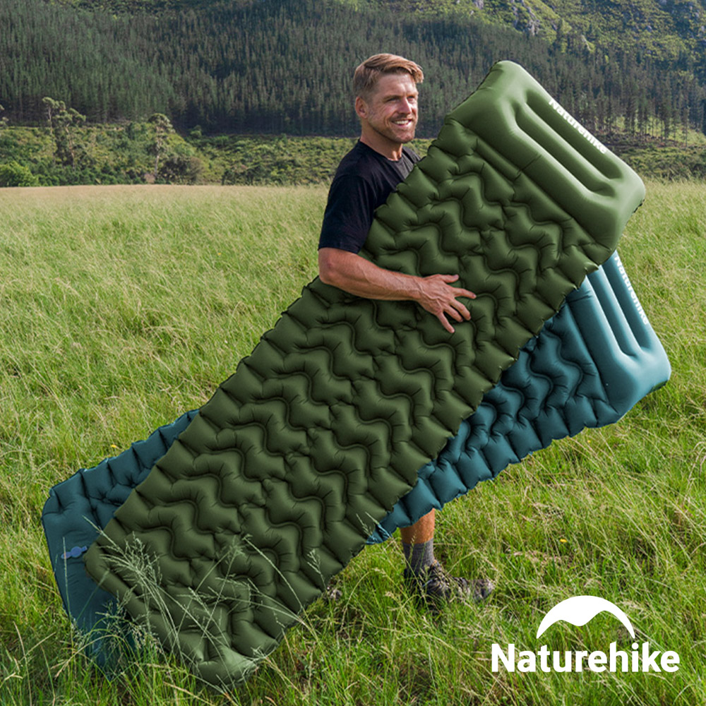 Naturehike FC01輕量帶枕充氣單人睡墊 充氣袋充氣 WS019