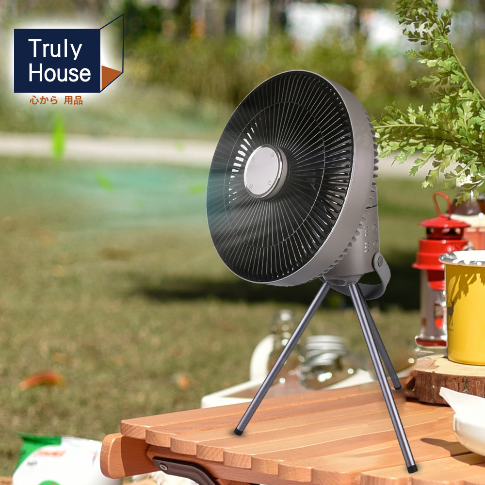 【Truly House】戶外隨行無線空氣循環風扇 兩用露營燈 升級擺頭PRO款/USB風扇/清涼風扇(兩色任選)