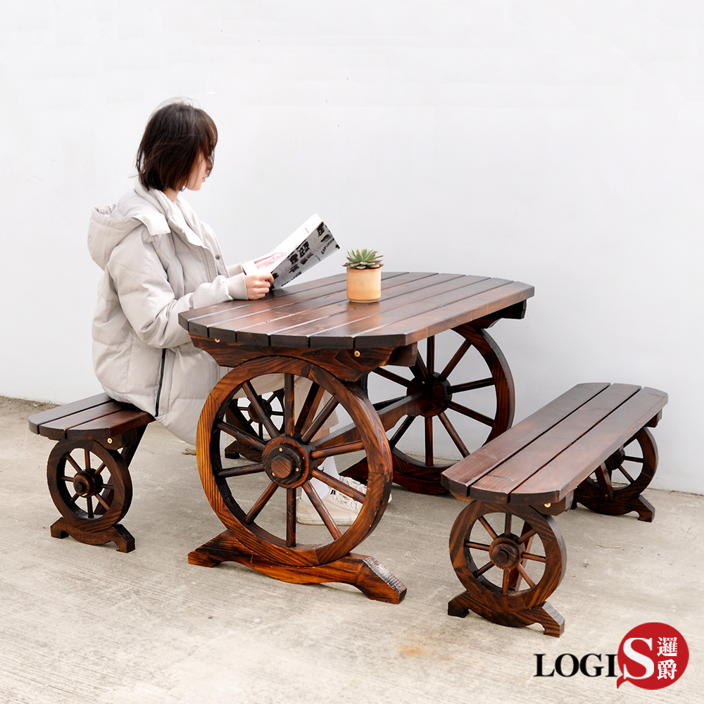 LOGIS 舊時光防腐實木桌椅組 庭園桌椅 啤酒桌 戶外桌椅【CC-10】