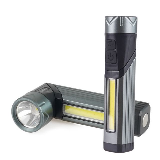 旋轉手電筒 360度可調節 USB充電 磁吸強光 工作燈 維修燈 警示燈
