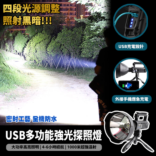 USB多功能強光探照燈