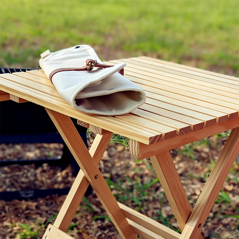 露營camping折疊椅實木靠椅木質折疊桌