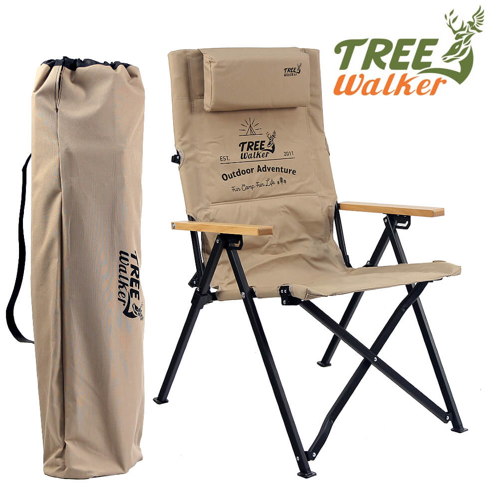 TreeWalker 可調背折疊椅(椅背可調角度休閒椅、露營椅) - 卡其