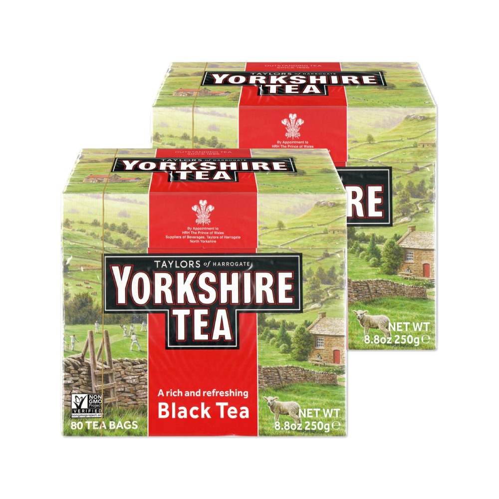 (2盒)英國Yorkshire Tea約克夏紅茶包-紅牌裸包(80入)250g/盒