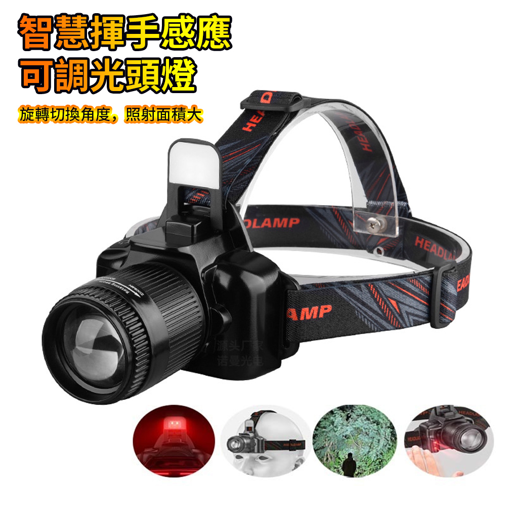 Homeco U8戶外大功率強光智慧感應夜釣頭燈