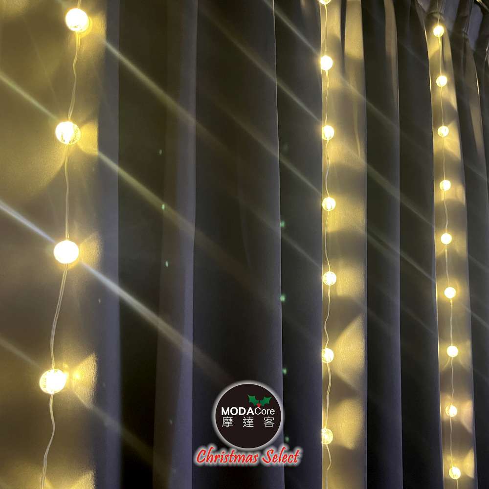 摩達客-100燈LED 圓珠冰條皮線燈插電式-暖白光