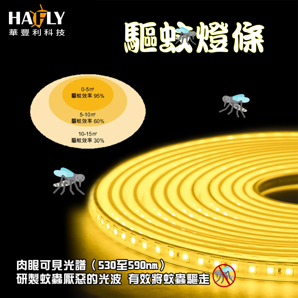 HAFLY LED驅蚊燈條 黃光168燈/10米 DC24V